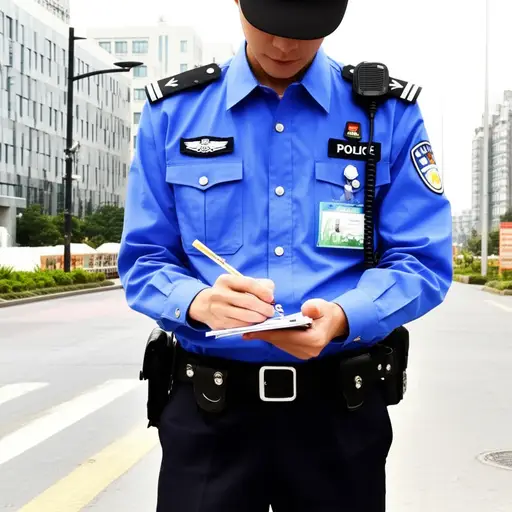 一名警察记下了所发生事情的细节。