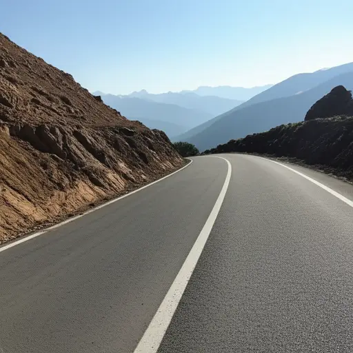 山路上有一段陡峭的斜坡。