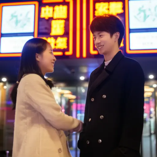 你问我今晚是否想去看电影。当然！