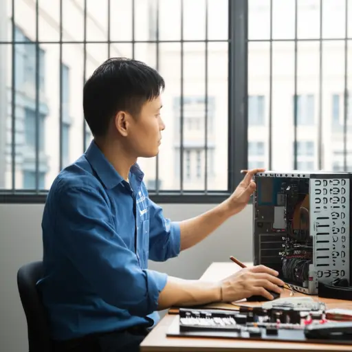 他接受了去西班牙修理电脑的工作。