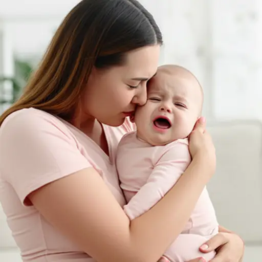 如果宝宝开始哭，就把她抱起来搂一搂。