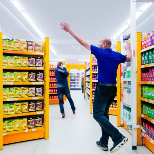 店主把小偷赶出了商店。