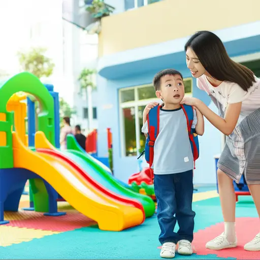 她的小儿子刚上幼儿园。