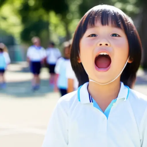 我听到一个幼稚的声音从操场上喊叫。