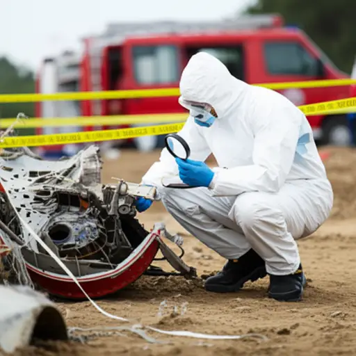 专家们正在检查残骸以寻找爆炸原因的线索。