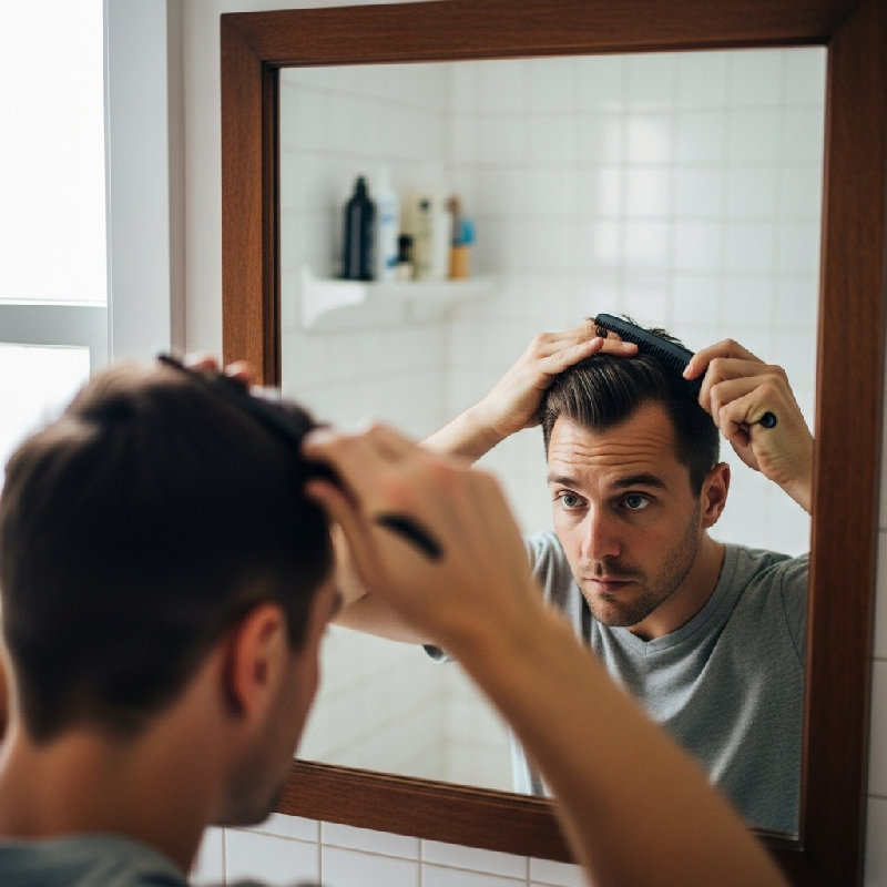 我出去之前得把头发梳一下。