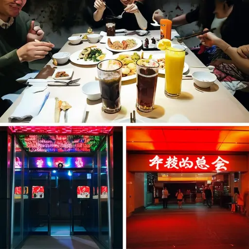 我们吃了一顿饭，然后去了夜总会。