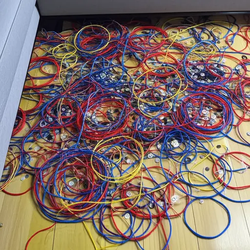 我的房子里到处都是各种颜色的线和纽扣。