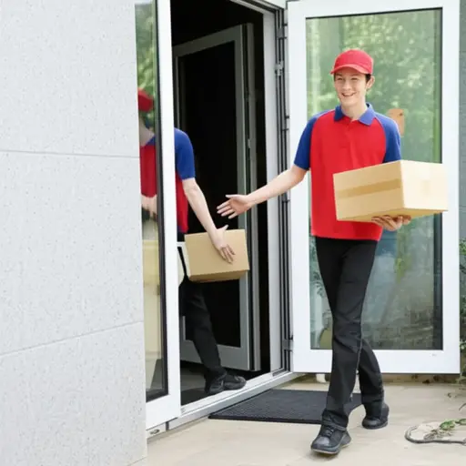 我去开门；听起来像是送货的。