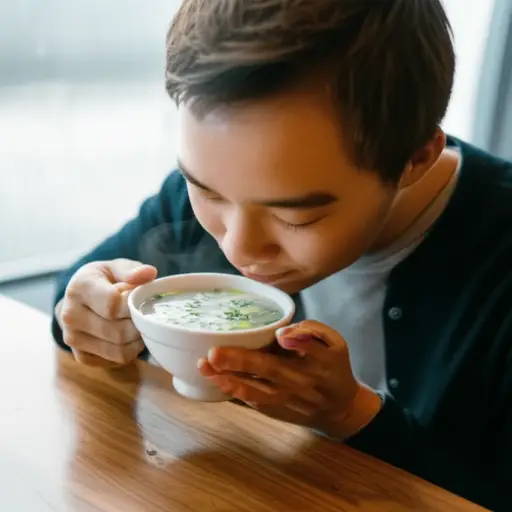 冬天喝一碗热汤能让人暖和起来。