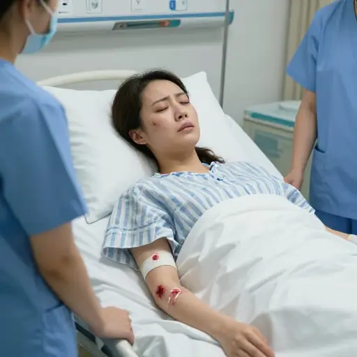 她在袭击中遭受了骇人的伤害。