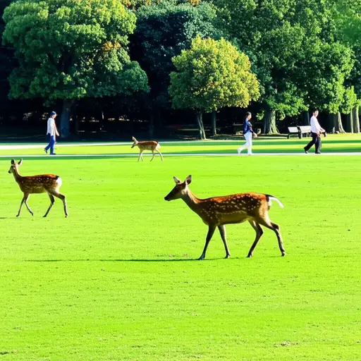 如果公园里有一些野生动物，比如鹿，自由漫步，那就更好了。