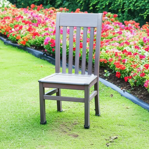 花园椅的腿陷入了松软的地面。