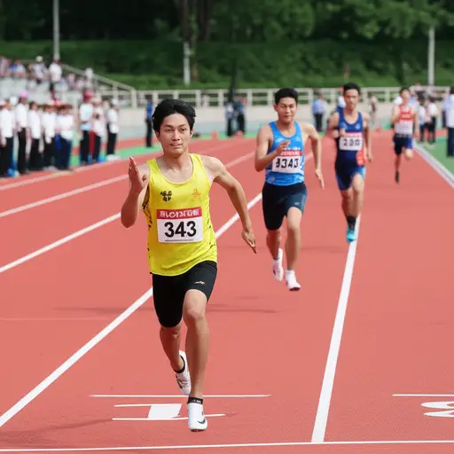 我们进行了一场比赛，我在终点获得了第二名。