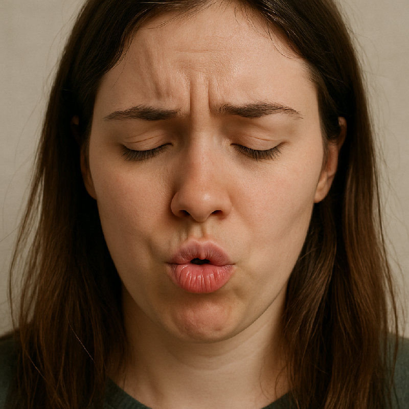 她咕哝了一声道歉。