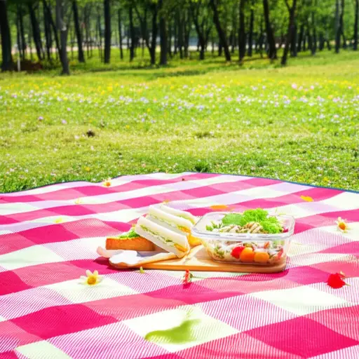 我们带了鸡肉沙拉和三明治作为野餐食物。
