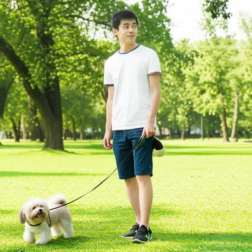 养了一个月的小狗后，我已经习惯了每天遛它两次。