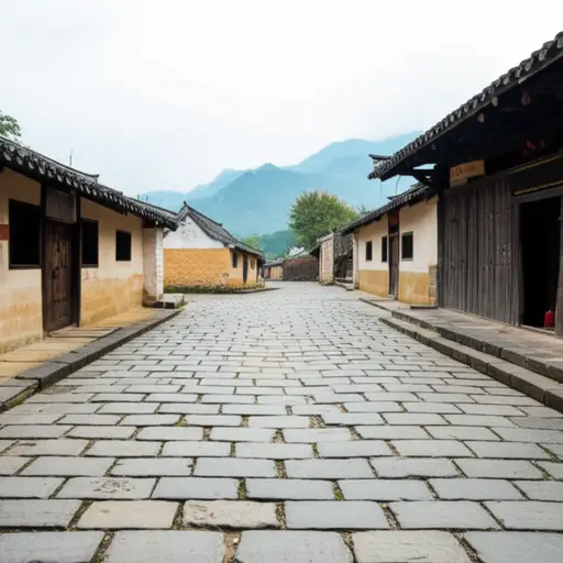 这条古老的小路连接着村庄的两边。