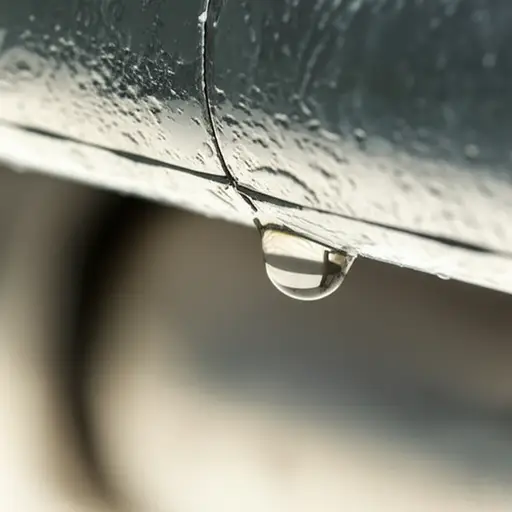 管道上的一个小裂缝导致了漏水。