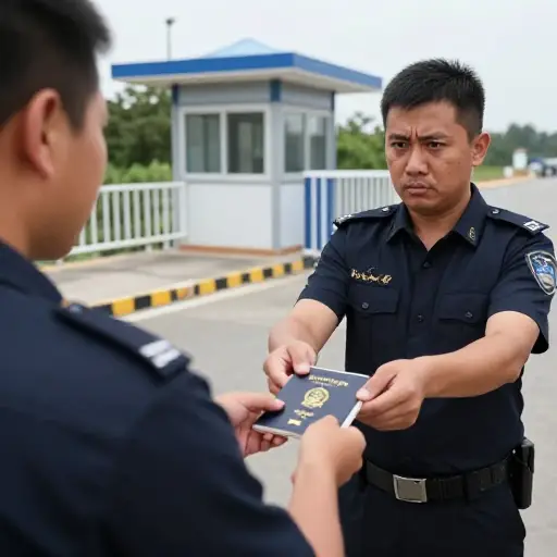 罪犯使用了一份假文件越境。