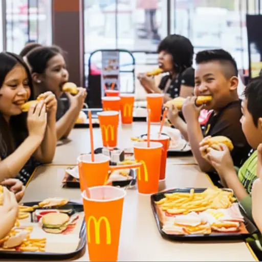 这些孩子们似乎靠汉堡和薯条为生。