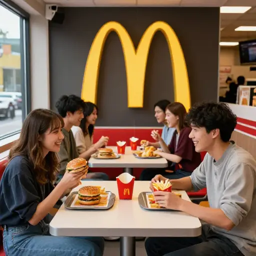 如果问现在的年轻人想去哪里吃午餐，他们中很高比例的人可能会回答'麦当劳'。