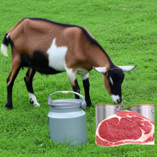 山羊是一种可以提供奶和肉的农场动物。