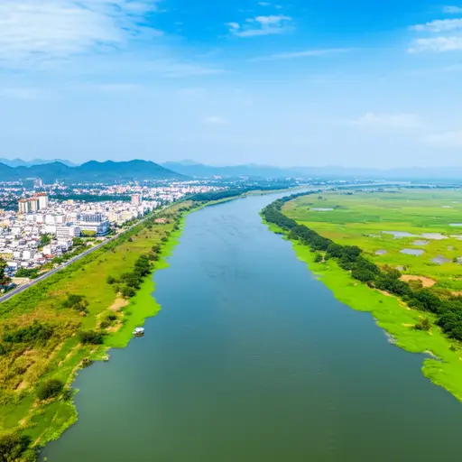 密西西比河向南流。