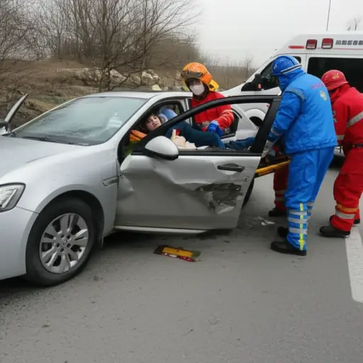 我哥哥在一次撞车中严重受伤。