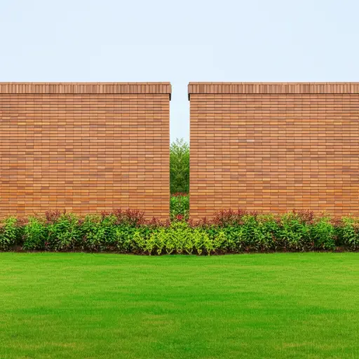 一堵高墙将花园分成两个部分。