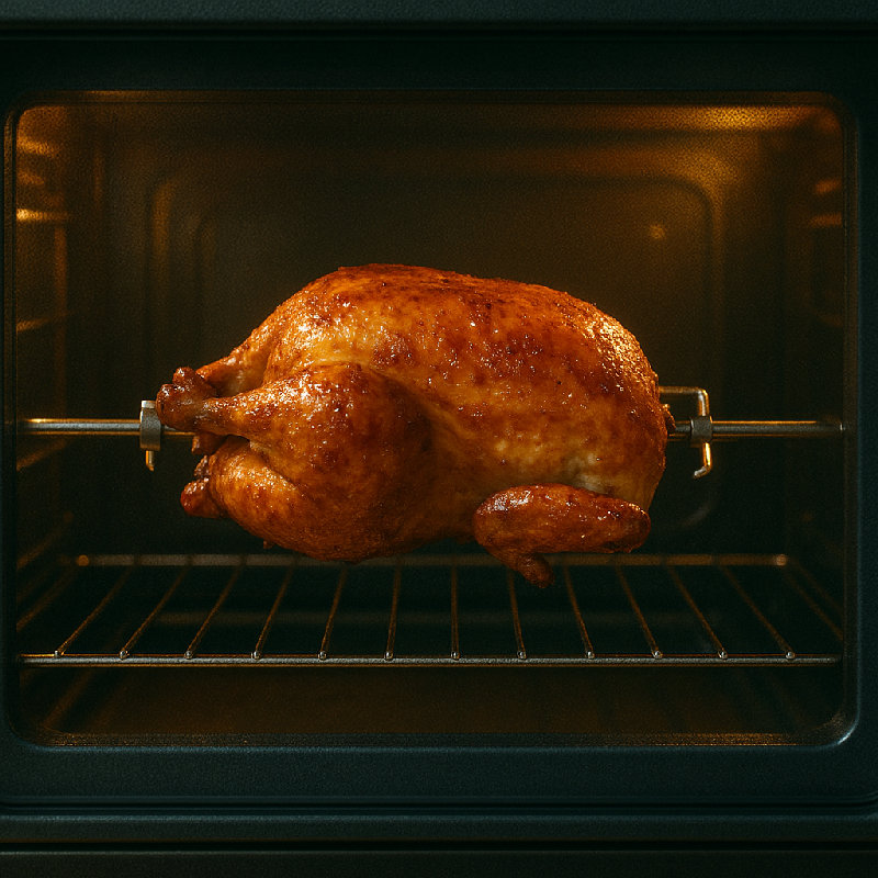 我们今晚烤鸡当晚餐。