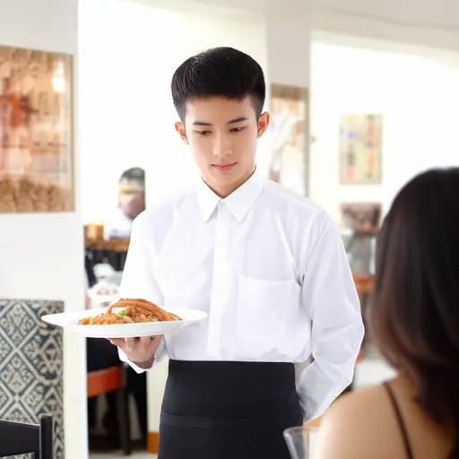 他兼职做服务员。