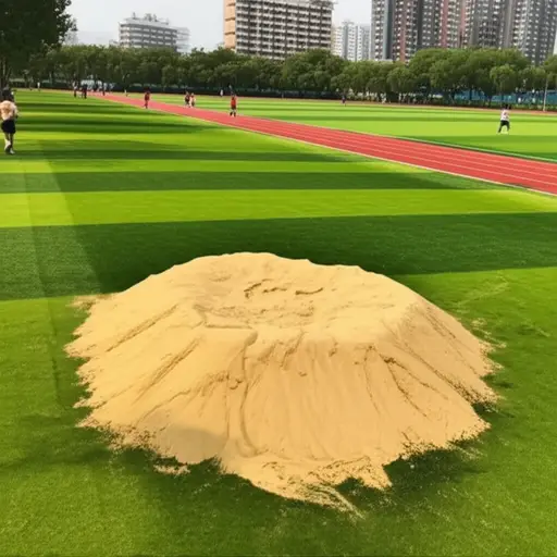 操场上有一大堆沙子。