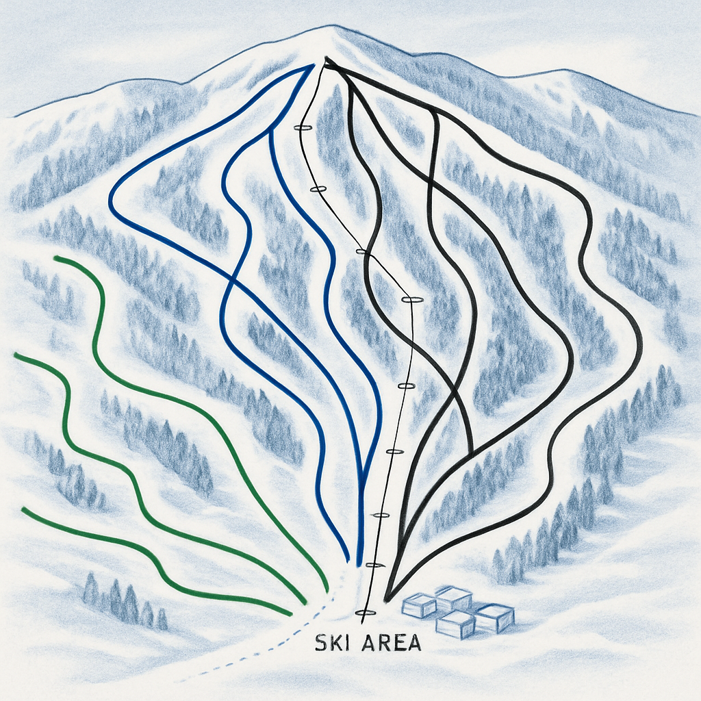 滑雪者可以选择不同的滑雪道。