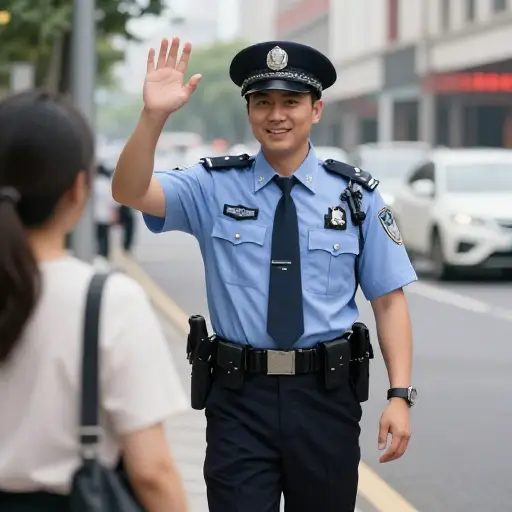 那个警察很友善。