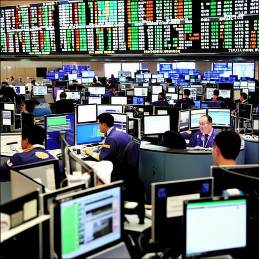 在股票交易大厅，活动持续不断。