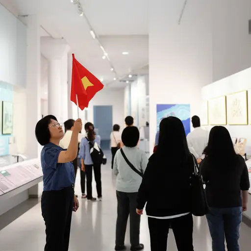 导游将带游客参观博物馆。