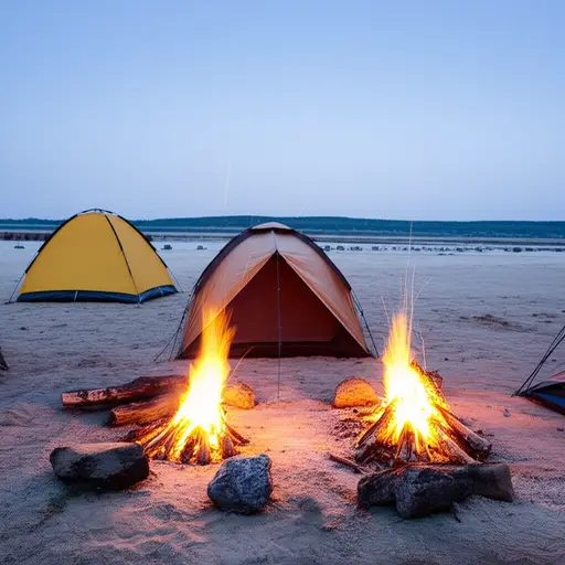 他们在河边发现了一个被遗弃的露营地。