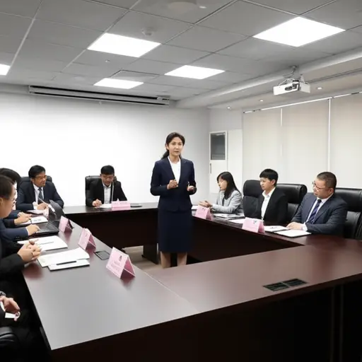 会议期间，她表现得很专业。