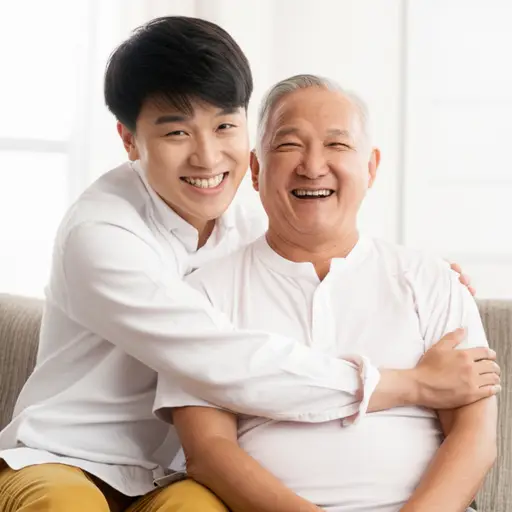 我非常高兴我的父亲还活着。