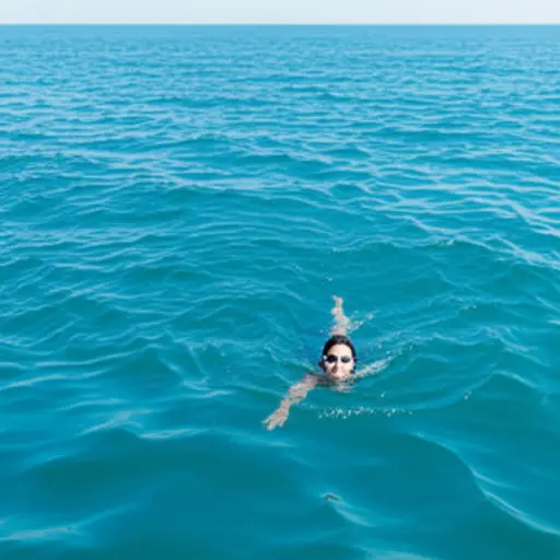 我想在海里游个泳。