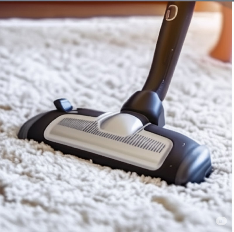 每周我都会用吸尘器清理一次地毯。