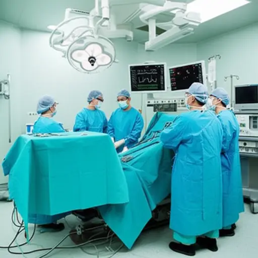 这家医院使用先进的设备进行手术。