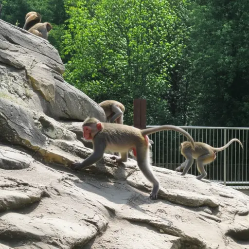 我在动物园看到了一只小猴子。