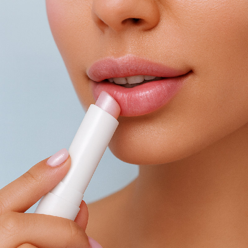 她定期使用润唇膏以防止嘴唇裂开。