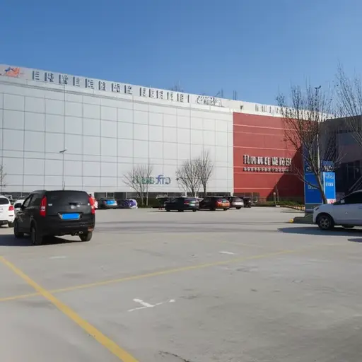 我们把车停在购物中心的停车场。