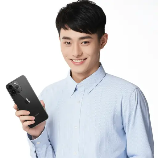 我给自己买了一部时尚的新智能手机。