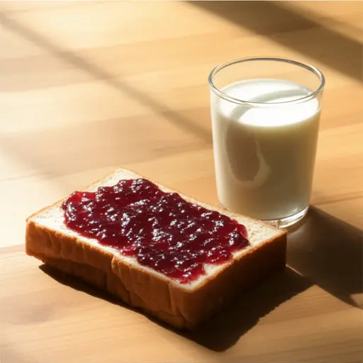 我早餐喜欢吃面包和果酱。