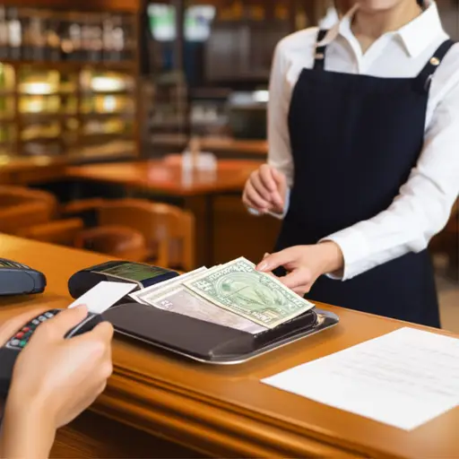 顾客付账时通常会给小费。