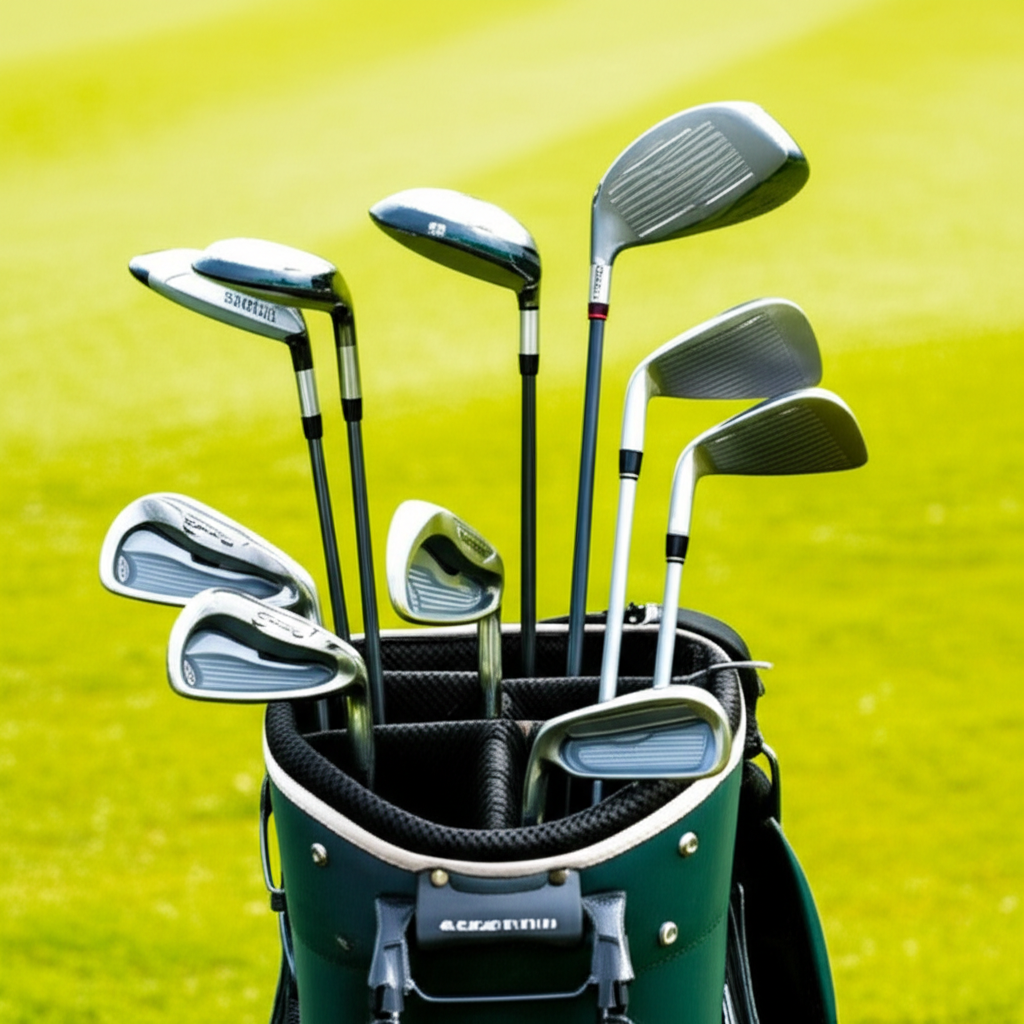 他准备好去打高尔夫球了。